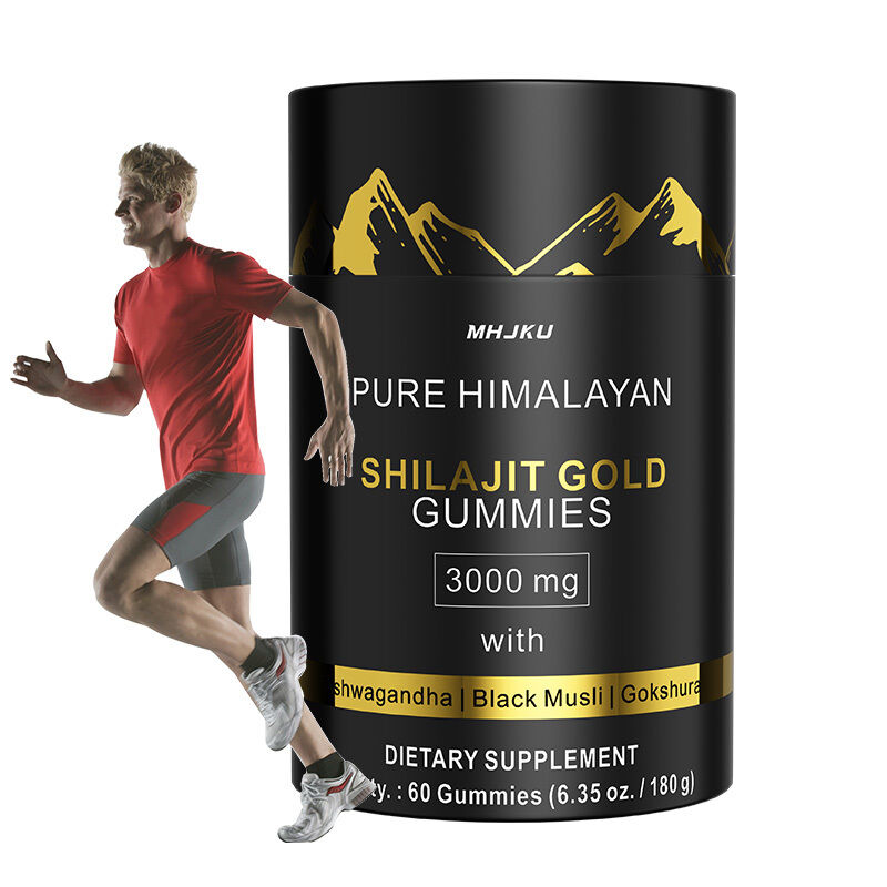 OEM 3000 mg mit Ashwagandha & Schwarze natürliche Energie & Immunförderung Ausdauer & Stimmung steigern reine Himalaya Shilajit Gummies