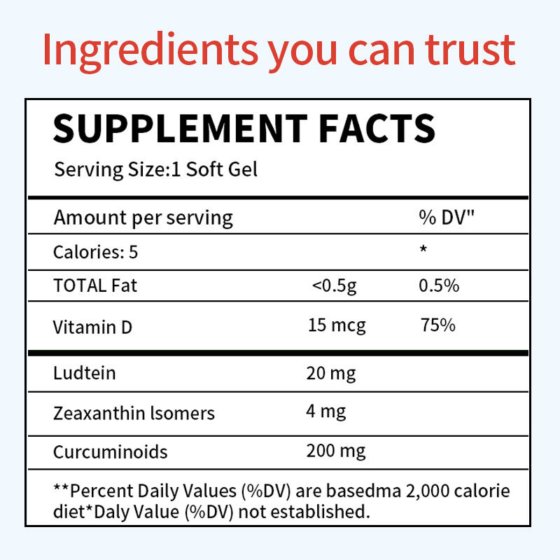 Klinisch erprobte Nahrungsergänzung für trockene Augen zur Hydration der Augen für langanhaltende Linderung, Linderung von Trockenheit, Augenpflege-Nahrungsergänzung