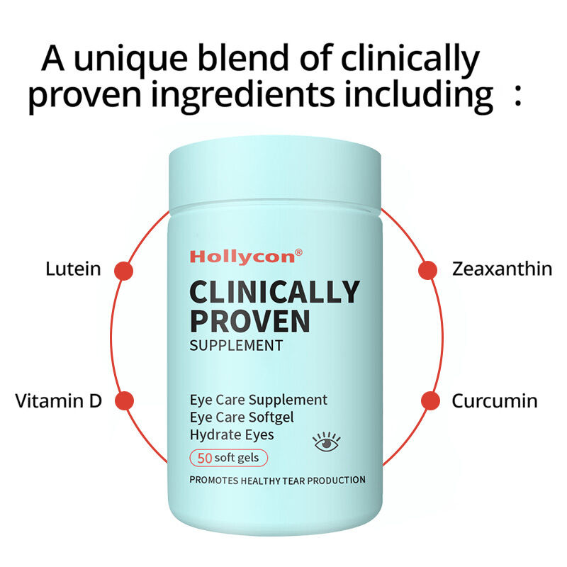 Klinisch erprobte Nahrungsergänzung für trockene Augen zur Hydration der Augen für langanhaltende Linderung, Linderung von Trockenheit, Augenpflege-Nahrungsergänzung