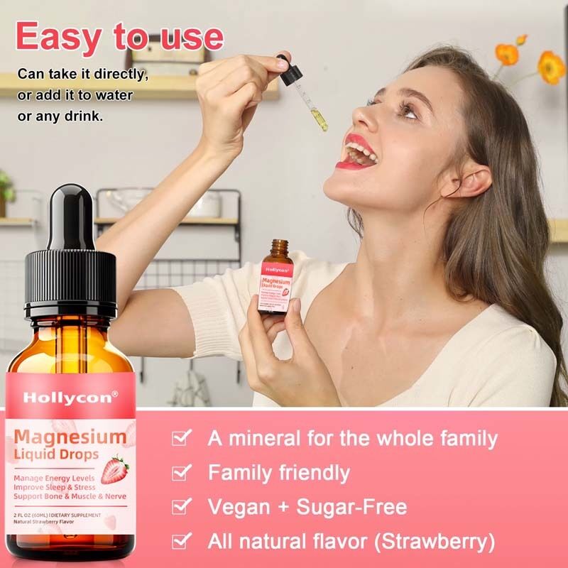 Hochpotent Magnesium-Komplex-Ergänzung zur Verbesserung des Schlafes und zur Unterstützung des Knochen- und Muskelwachstums Magnesiumflüssige Tropfen