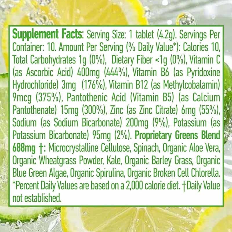 OEM/ODM Green Superfood Effervescent Tablets Boosts Immunity Metabolism Organic Greens Blend Immune & Focus Support Supplement