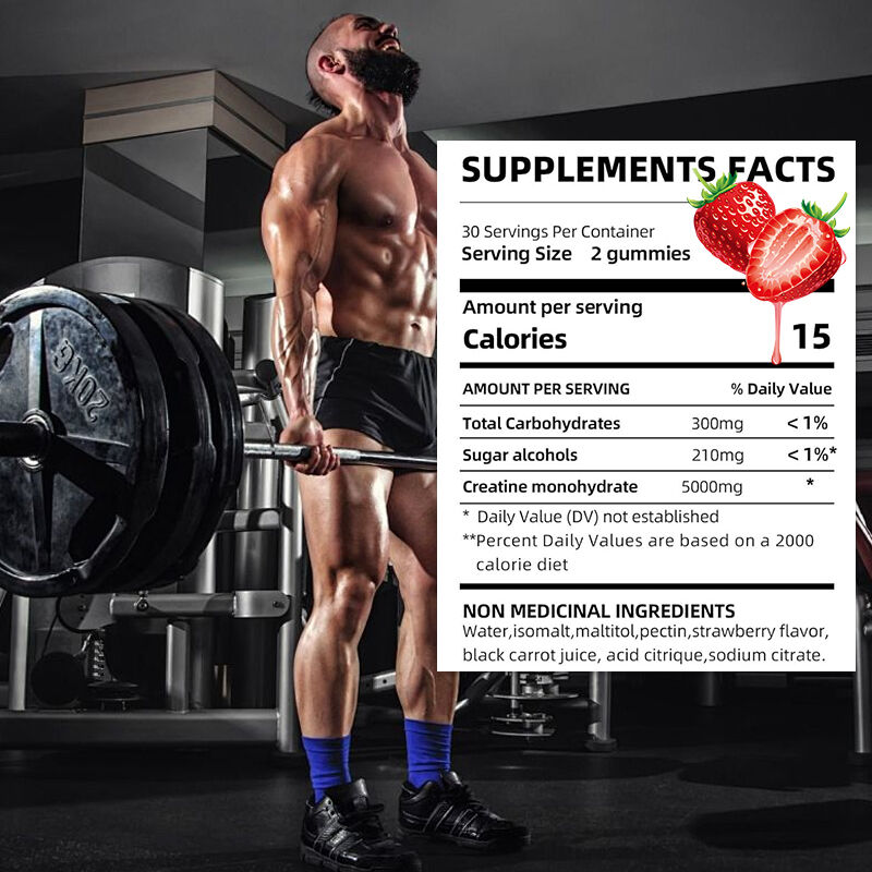 Hersteller Hilfe Muskelwachstum Erholung Schneller Energie-Boost Pre-Workout Gummibärchen Sport Nahrungsergänzung Zuckerfrei Kreatin Gummibärchen