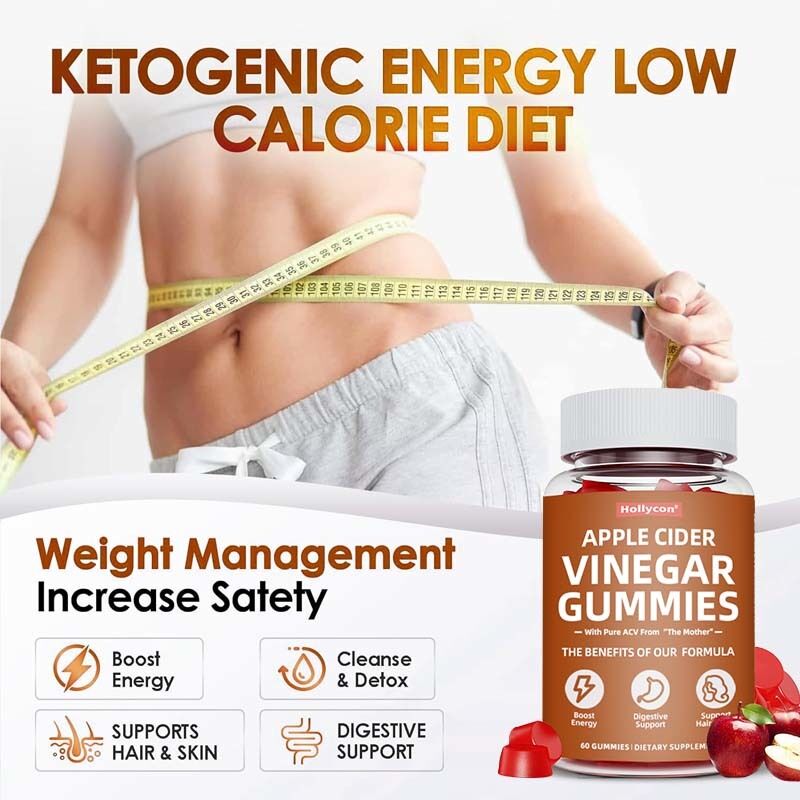 Weight Loss Supplement zur Steigerung der Energieentgiftung und Reinigung von Haar und Haut Verdauungsunterstützung Apfelessig Gummies