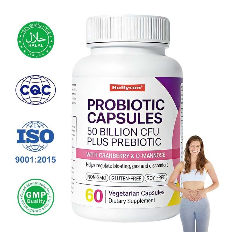 Großhandel Private Label Probiotische Kapseln 50 Milliarden CFU Immunförderung Verdauungsgesundheit Präbiotische Nahrungsergänzungsmittel