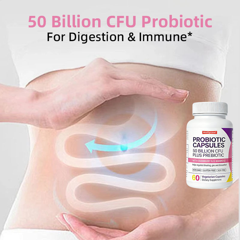 Großhandel Private Label Probiotische Kapseln 50 Milliarden CFU Immunförderung Verdauungsgesundheit Präbiotische Nahrungsergänzungsmittel