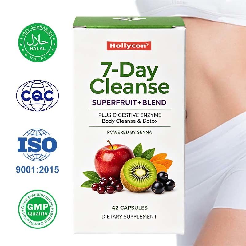 7 Tage pflanzliche Verdauungspillen mit Senna-Blatt für milde Darmernährung und Standard-Wöchentliche Packung