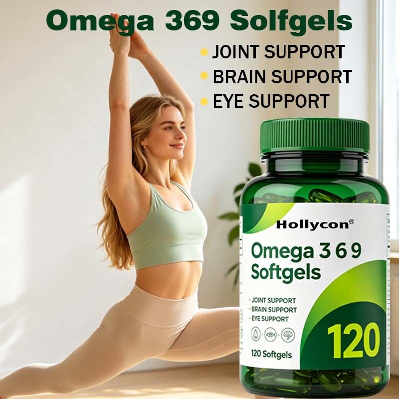 GMP Halal-zertifiziertes Omega 3 6 9 Fischöl-Softgels mit gemischter essentieller Fettsäureformel und OEM-Anpassung