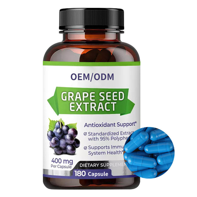 Anti-Ermüdungs-Antioxidantien Ergänzungen OEM Traubenkern-Extrakt Kapseln 400 mg