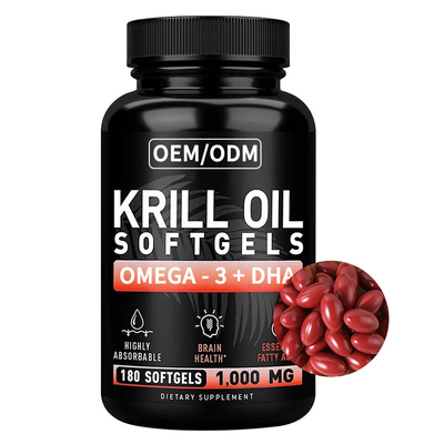 Krill-Öl DHA Omega 3 Softgels kapselt Ergänzungen für Herz-Gesundheit ein
