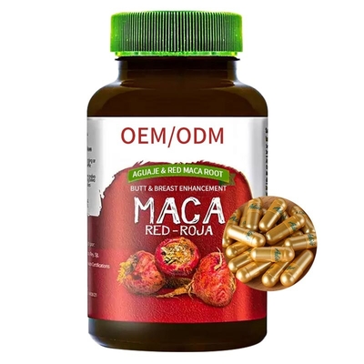 Kolben-Brust-Verbesserung Aguaje und Maca-Wurzel-Pillen rote Maca-Kapsel-Ergänzung