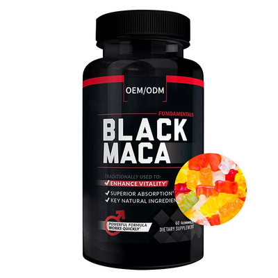 Hollycon-Schwarzes Maca-Wurzel-Ergänzungs-Auftriebs-Energie-Ausdauer Gummies
