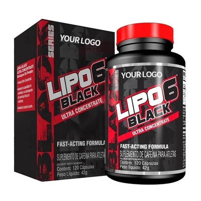 Brenner-dünne Kapsel Lipo 6 FDAs fette Kräuterkapsel-extreme Kraft Schwarz-120