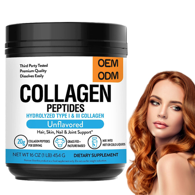 Kundengebundene Aufkleber bedecken Fed Hydrolyzed Collagen Powder mit Gras, den 1 lbs Haut-Elastizität fördert