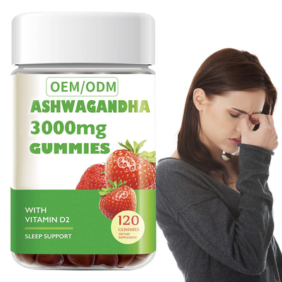 Gummiartige 60 Zählung Ashwagandha-Vitamin-D Misch-Berry Vegan Plant Based Non GMO