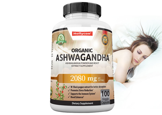 COA Bio Ashwagandha Kapseln Männliche Verbesserung Ergänzungen hilft, Stress zu lindern 100pcs