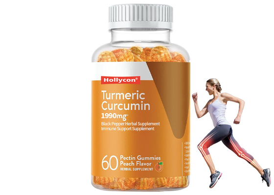 OEM Nahrungsergänzungsmittel Kurkuma Curcumin Kaugummi Gelenkkomfort und Gehirnfunktion Unterstützung Ergänzung 60pcs