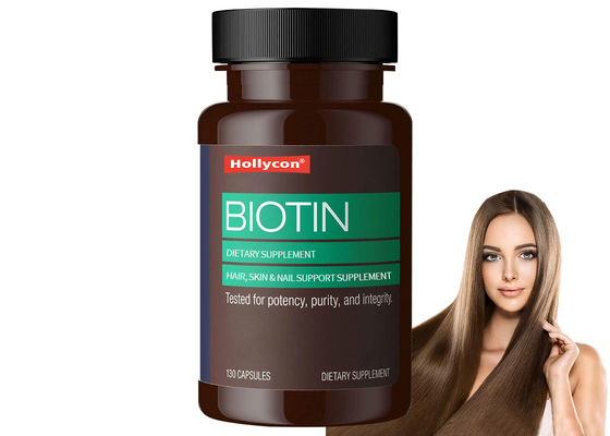 Nahrungsergänzungsmittel Biotin Kapseln 130PCS Unterstützung für Haare Haut Nägel Gesundheit