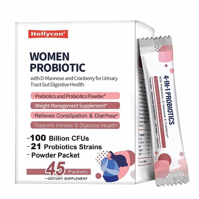 OEM Frauen Probiotikum mit D-Mannose und Cranberry für den Harnweg Darmverdauungsgesundheit Präbiotika und Probiotika Pulver