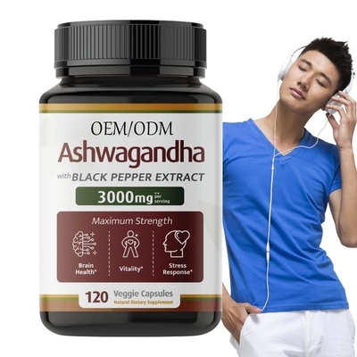 OEM Bio Ashwagandha Kapseln Extra Stärke 1000 mg Ergänzung zur Unterstützung der Energie