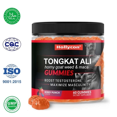 Männliche Verstärkung Gummies Tongkat Ali Testosteron erhöhen Horny Goat Weed Ergänzung