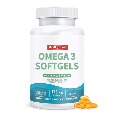 Hochwertige Omega-3 Ergänzung Vegan Algenöl für Herz & Gehirn Gesundheit