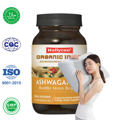 Großhandel Bio-Indien Ashwagandha-Kapseln unterstützt Stress Linderung Energie und Schlaf