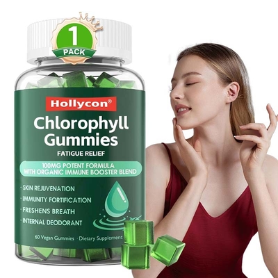 Zulieferer Chlorophyll Gummies für frische Atmung, Immun- und Verdauungsunterstützung