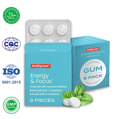 Lieferant Kaffeegummi L-Theanin Vitamin B12 Steigern Sie den Energiefokus Gehirnbooster