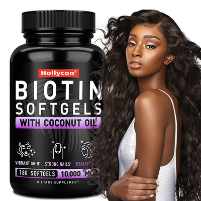 OEM Biotin Softgels für starke Nägel Biotin mit Kokosnussöl für Haare Biotin Softgels