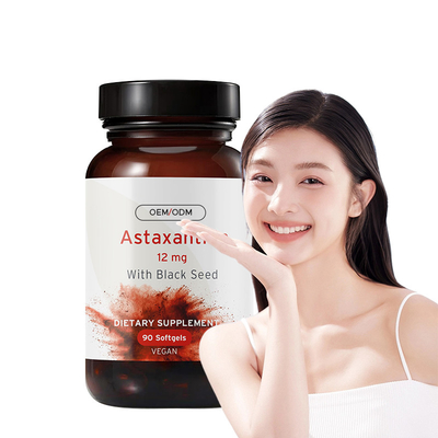 Astaxanthin Softgels für die Gesundheit der Haut Astaxanthin 12 mg mit Bio-Schwarzkorn