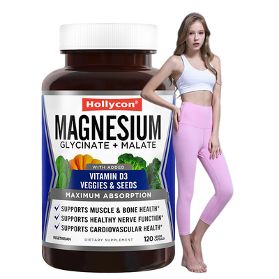 OEM Magnesiumglycinat und Malat-Komplexkapseln für Knochengesundheit Magnesiumkapseln