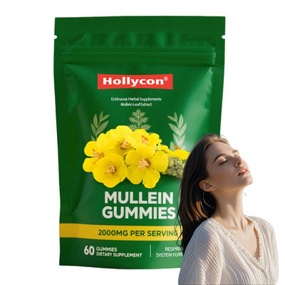 Premium-Mullein-Blatt-Extrakt für die Lunge 2000mg Mullein Gummies Lunge Detox Atmung Verdauung Immunförderung