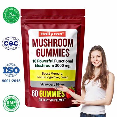 Holunderpilz-Gummis, Vitaminergänzung, Antioxidans und Verdauungsunterstützung, Gummibonbons mit 60 Stück
